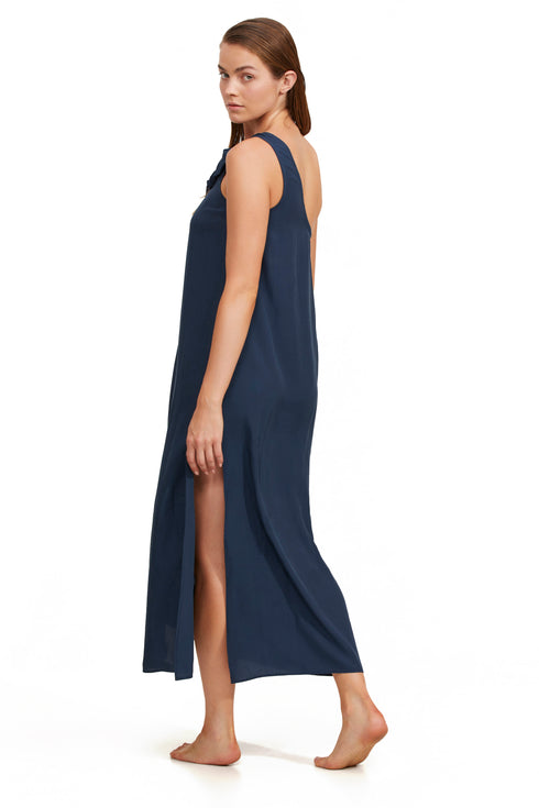 Gottex Luma One Shoulder Sarong Style Maxi Dress